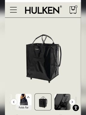 Hulken Black Tote Bag with Wheels